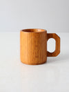 vintage handmade wooden mug