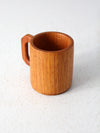 vintage handmade wooden mug