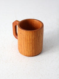 vintage handmade wooden mug