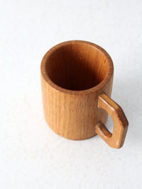 vintage handmade wooden mug