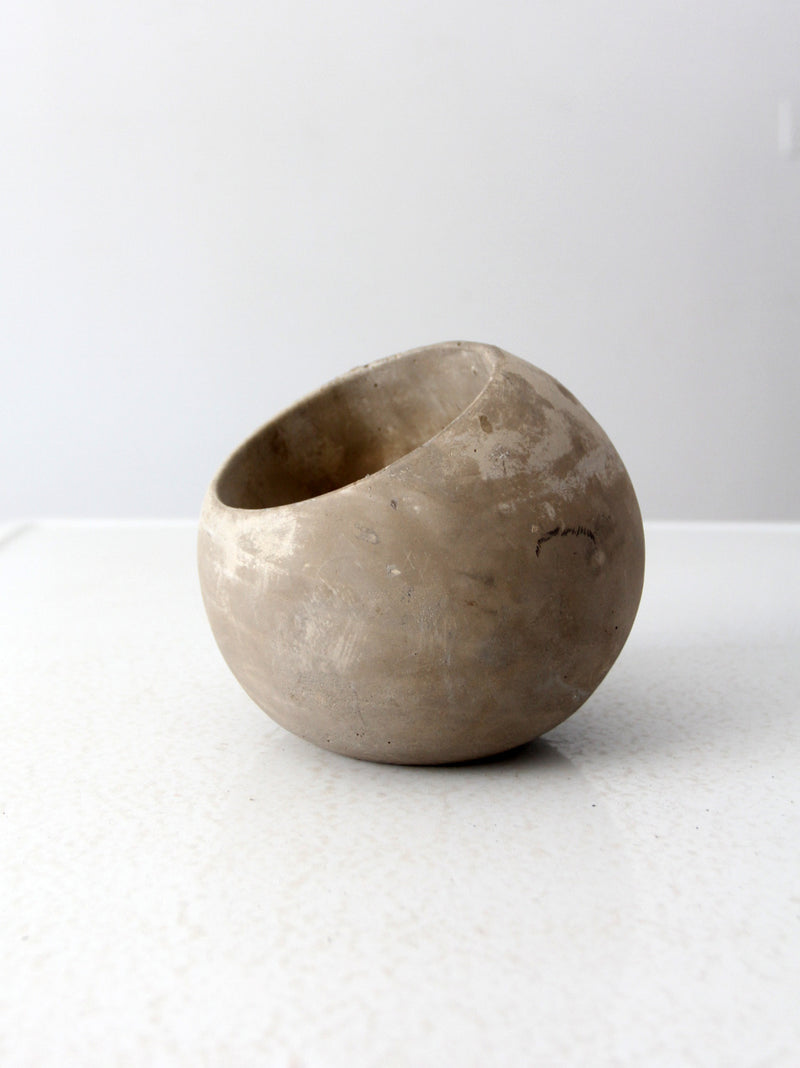 vintage cement orb planter