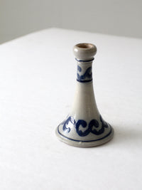 vintage Wisconsin Pottery salt glaze candlestick holder