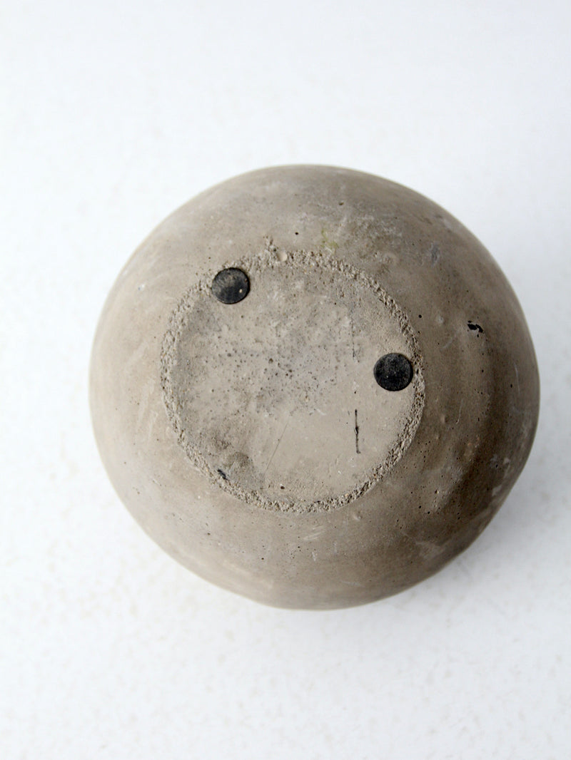 vintage cement orb planter