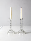 vintage Homco glass candlestick holders pair