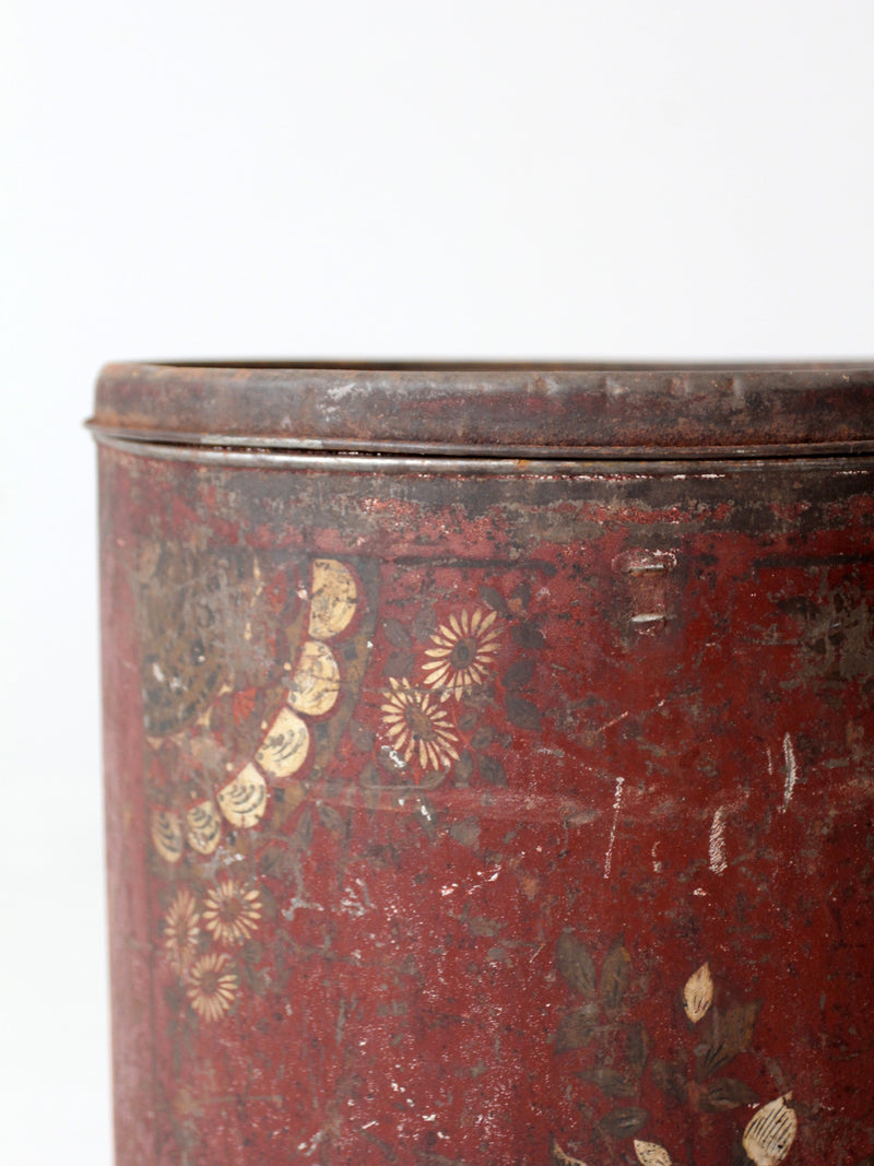 antique metal flour bin