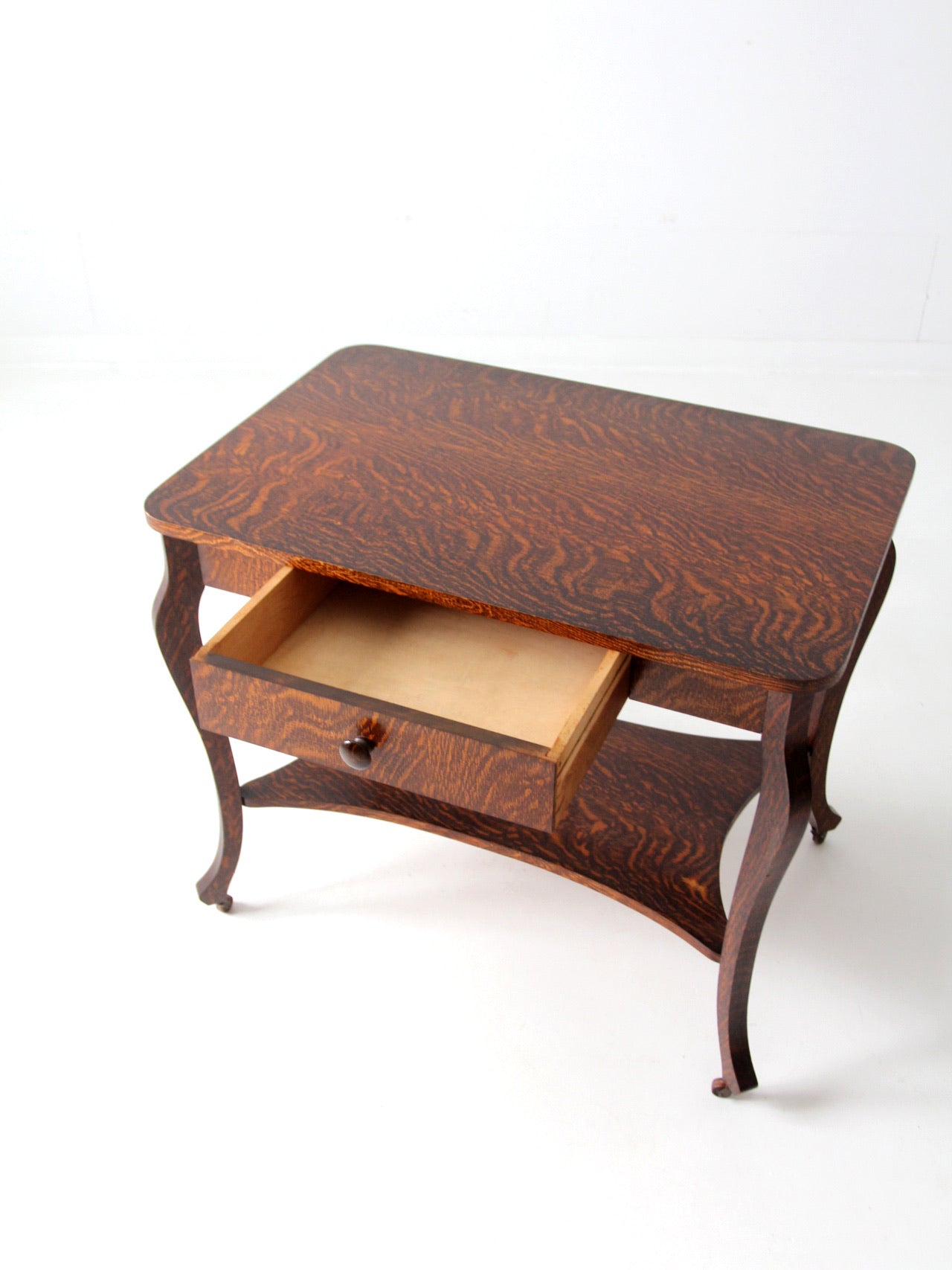 Antique tiger oak library shop table