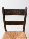 antique rush seat ladder back chair