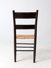 antique rush seat ladder back chair