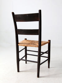 antique rush seat ladder back chair