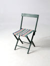 vintage stripe seat folding camp chair