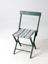 vintage stripe seat folding camp chair