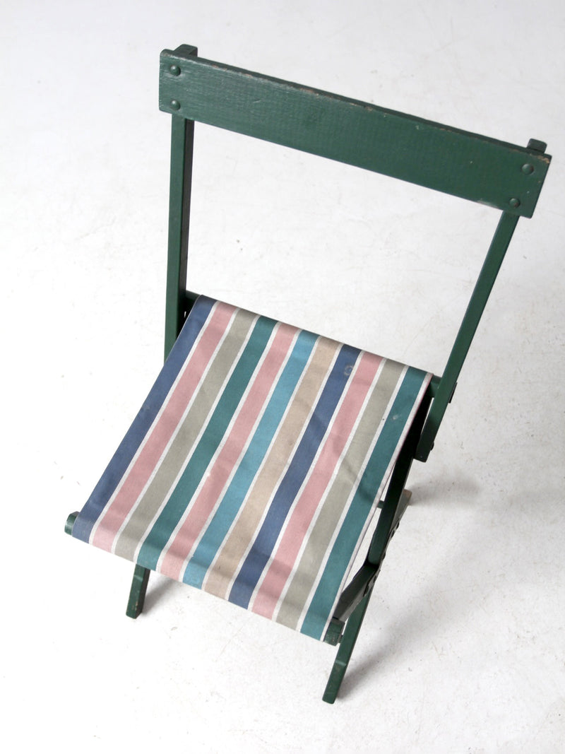 vintage stripe seat folding camp chair