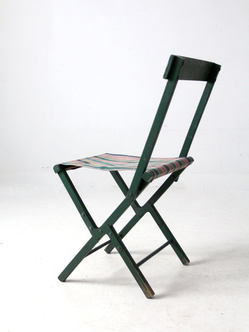 vintage stripe seat folding camp chair