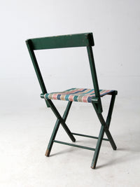 vintage stripe seat folding camp chair