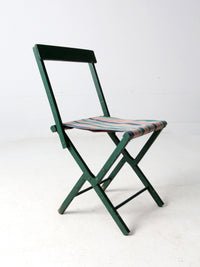 vintage stripe seat folding camp chair