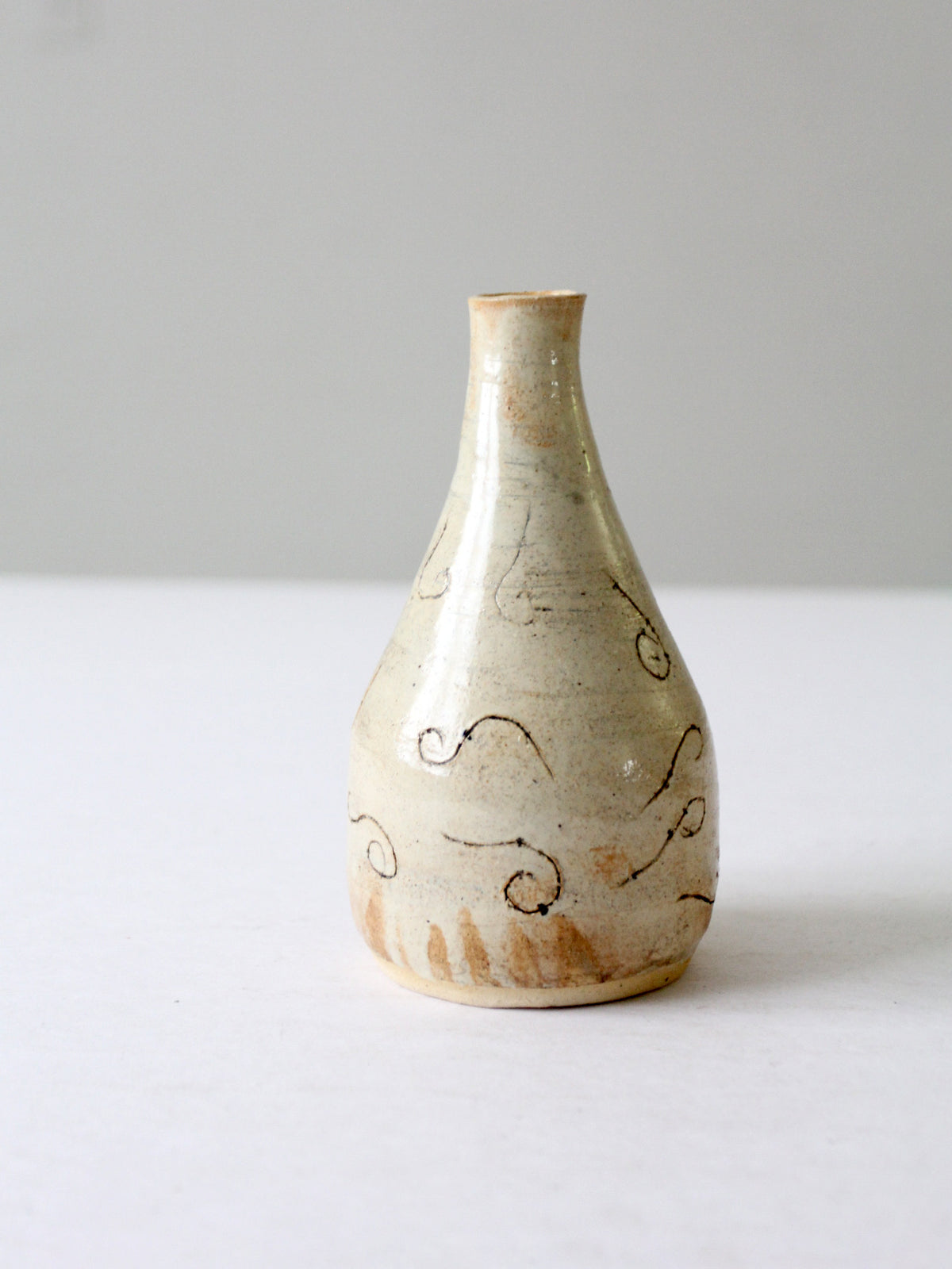 vintage etched studio pottery vase