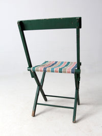 vintage stripe seat folding camp chair