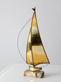 mid century demont brass sailboat sculpture