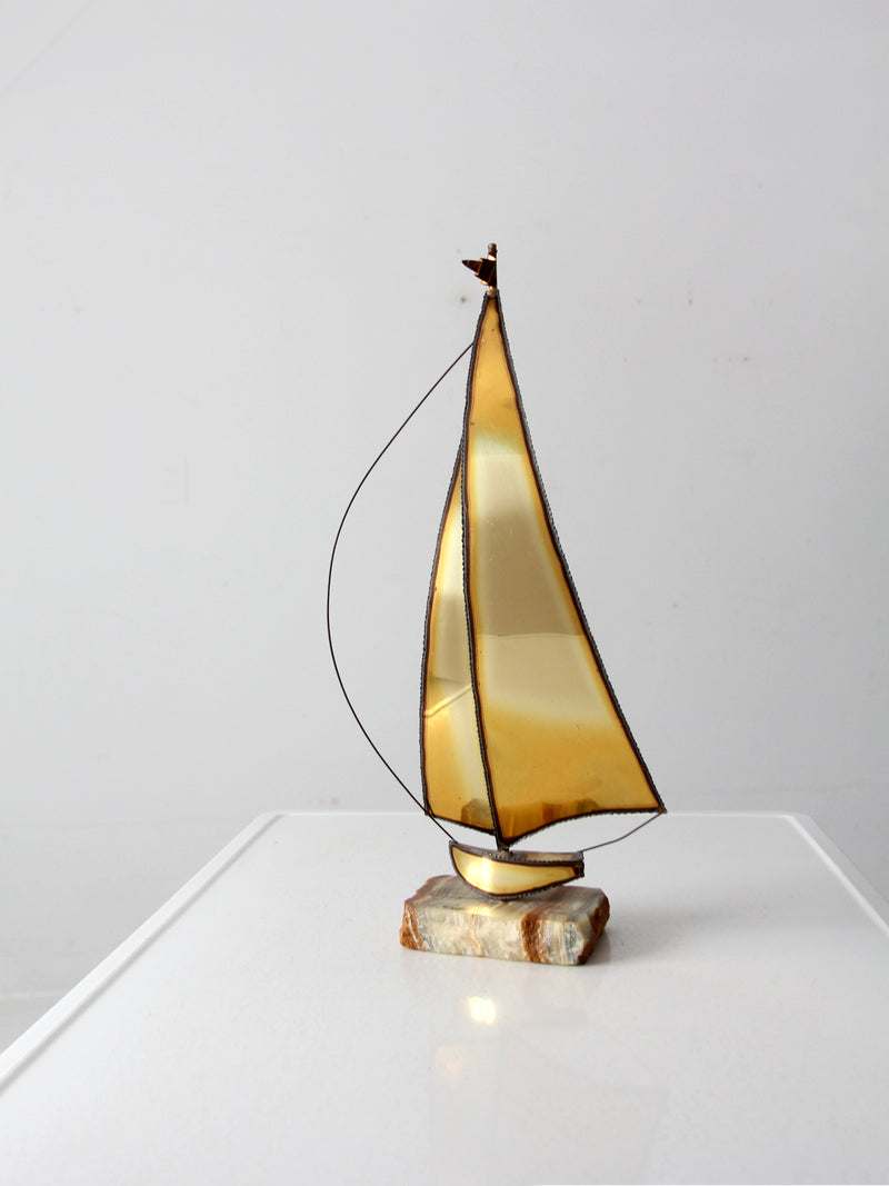 mid century demont brass sailboat sculpture