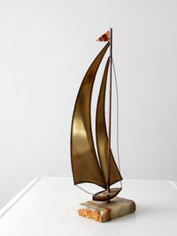 mid century demont brass sailboat sculpture