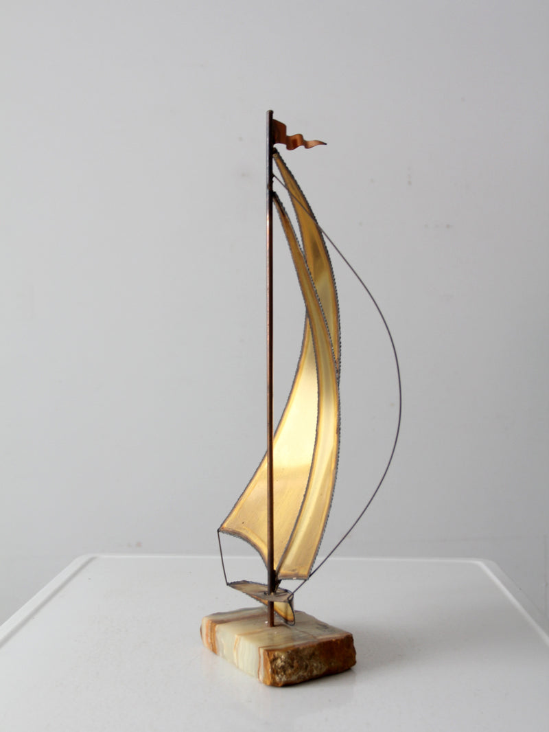 mid century demont brass sailboat sculpture