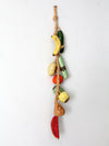 vintage ceramic fruit on rope hanging