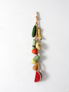 vintage ceramic fruit on rope hanging