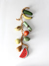 vintage ceramic fruit on rope hanging