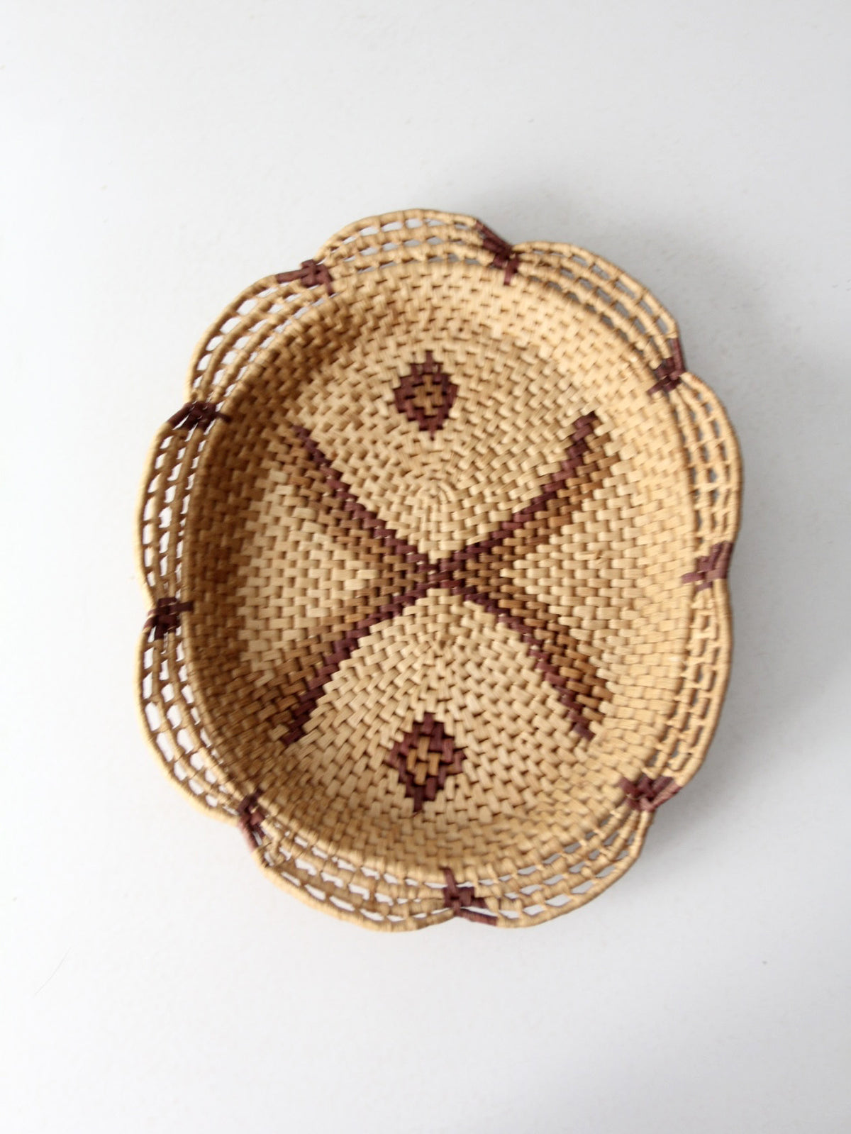 vintage woven sea grass basket tray