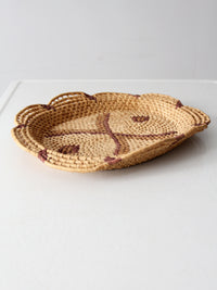 vintage woven sea grass basket tray