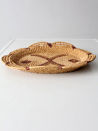 vintage woven sea grass basket tray