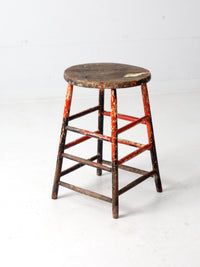 vintage rustic painted farmhouse stool