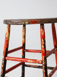 vintage rustic painted farmhouse stool