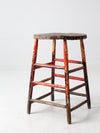 vintage rustic painted farmhouse stool