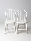 antique white spindle back chair pair