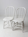 antique white spindle back chair pair