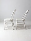 antique white spindle back chair pair