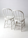 antique white spindle back chair pair