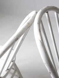 antique white spindle back chair pair