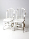 antique white spindle back chair pair