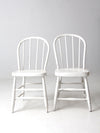 antique white spindle back chair pair