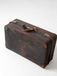 vintage distressed leather luggage