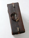 vintage distressed leather luggage