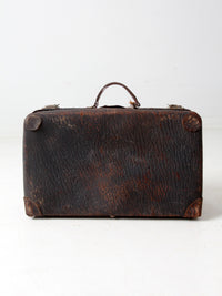 vintage distressed leather luggage