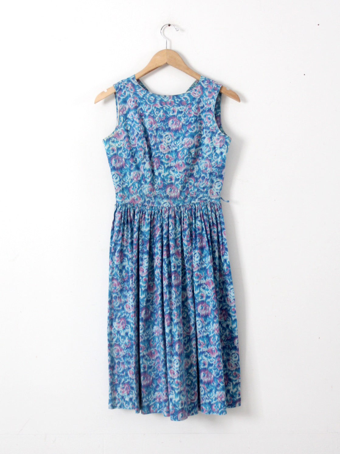 vintage 50s blue floral dress