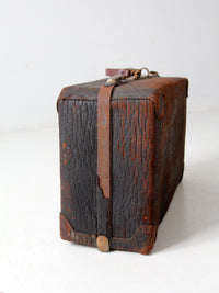 vintage distressed leather luggage