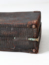 vintage distressed leather luggage