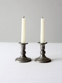 vintage KMD Royal Holland pewter candlestick holders pair