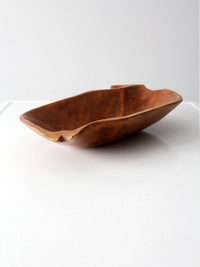 vintage hand carved wood bowl