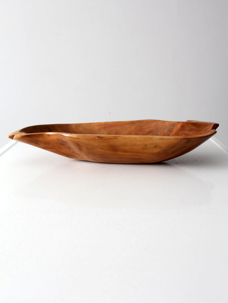 vintage hand carved wood bowl